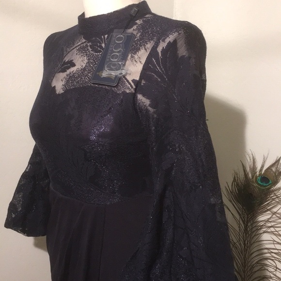 Coco Collection Dress formal fancy lace navy blue size Medium - Picture 3 of 9